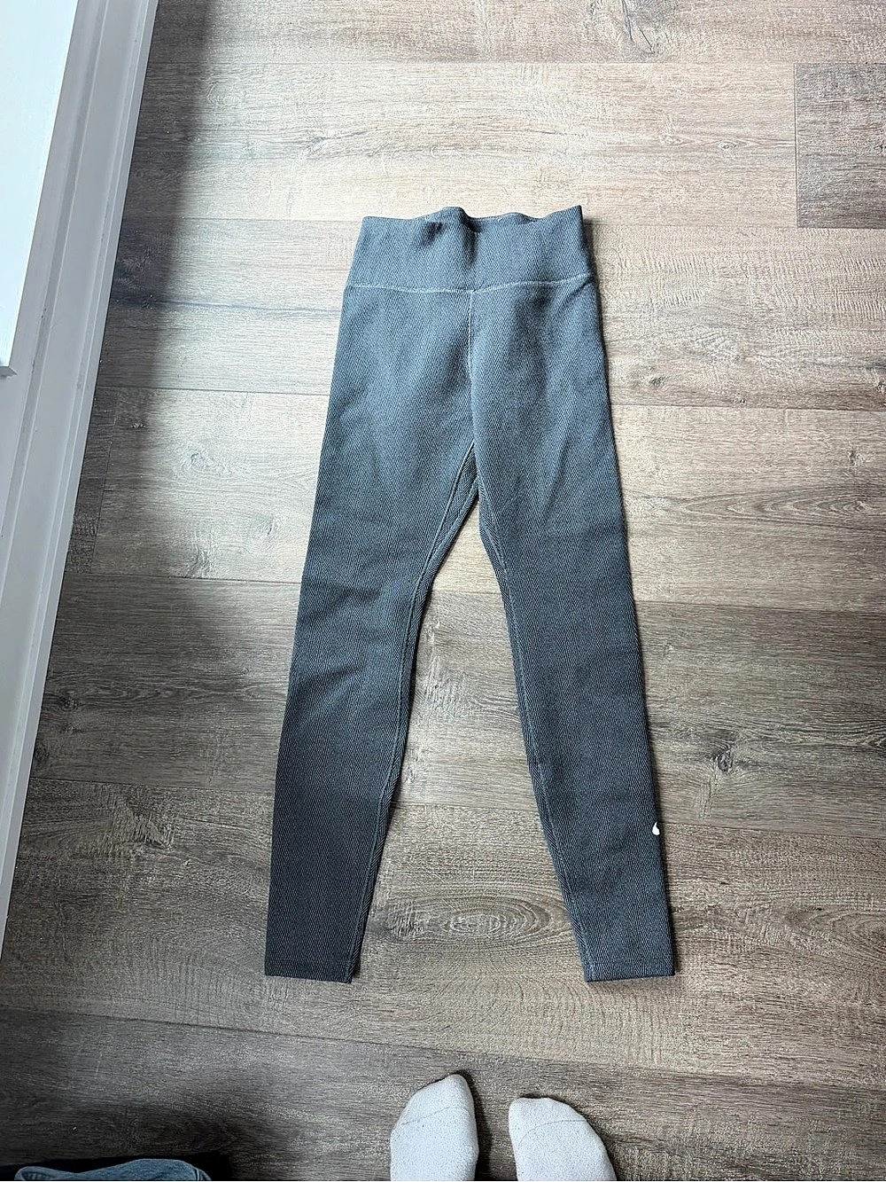 Nike Therma-FIT Herringbone High-Waisted Leggings Gray Medium